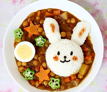 お月見に★うさぎカレー